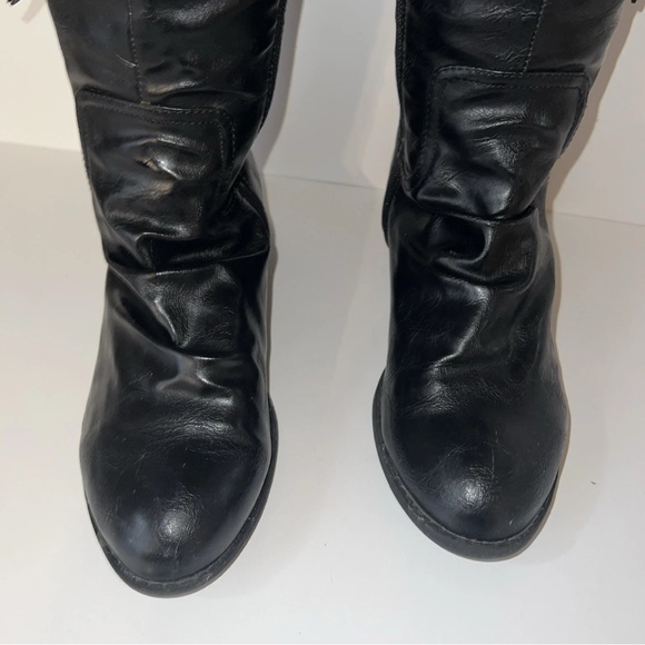 Black Leather Knee-High Boots - Picture 6 of 11